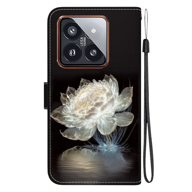 For Xiaomi 14 Pro Phone Case Leather Phone Cover with Wrist Strap