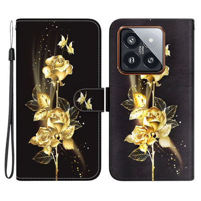 For Xiaomi 14 Pro Phone Case Leather Phone Cover with Wrist Strap