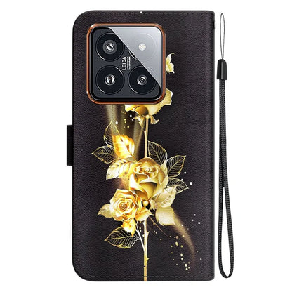 For Xiaomi 14 Pro Phone Case Leather Phone Cover with Wrist Strap
