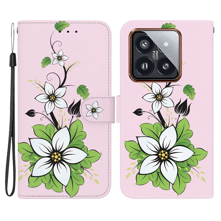 For Xiaomi 14 Pro Phone Case Leather Phone Cover with Wrist Strap