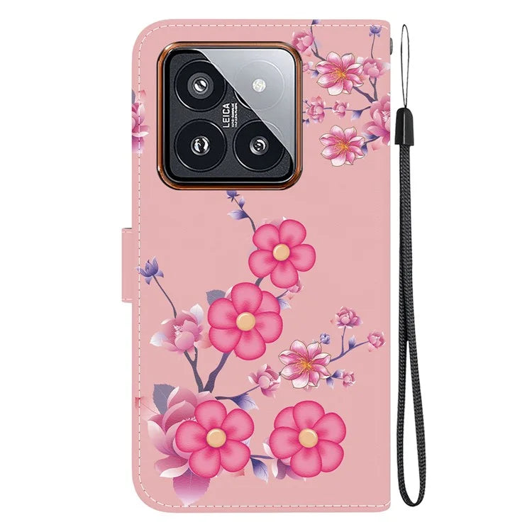 For Xiaomi 14 Pro Phone Case Leather Phone Cover with Wrist Strap