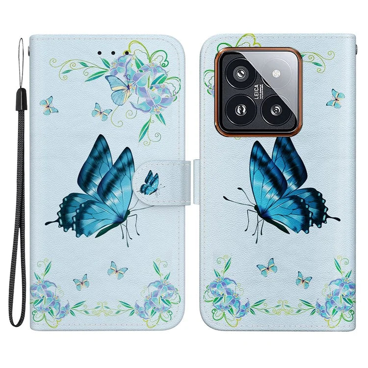 For Xiaomi 14 Pro Phone Case Leather Phone Cover with Wrist Strap