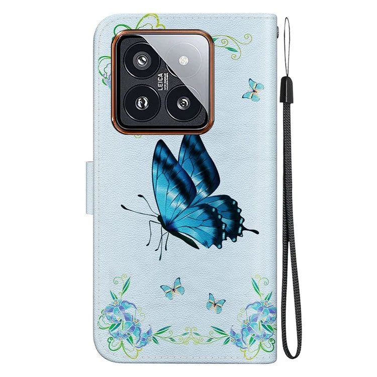 For Xiaomi 14 Pro Phone Case Leather Phone Cover with Wrist Strap