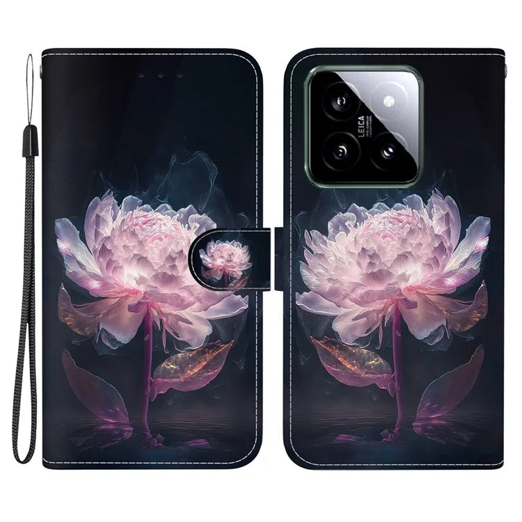 For Xiaomi 14 Phone Case Pattern Printing Wallet Leather Cover