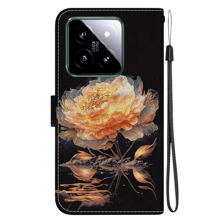 For Xiaomi 14 Phone Case Pattern Printing Wallet Leather Cover