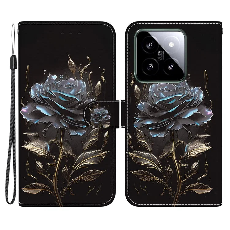 For Xiaomi 14 Phone Case Pattern Printing Wallet Leather Cover