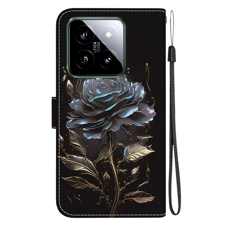 For Xiaomi 14 Phone Case Pattern Printing Wallet Leather Cover