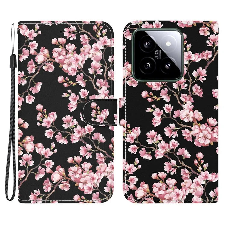 For Xiaomi 14 Phone Case Pattern Printing Wallet Leather Cover
