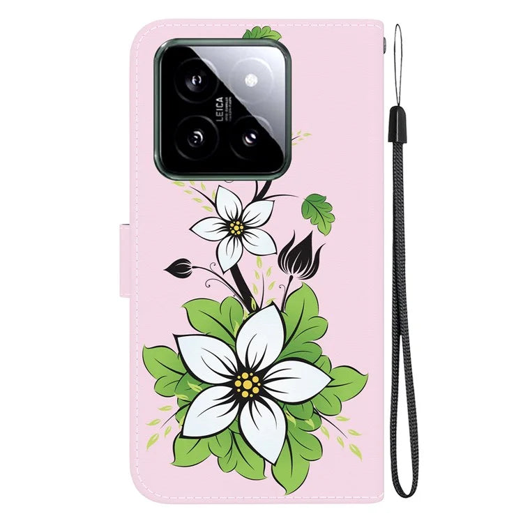 For Xiaomi 14 Phone Case Pattern Printing Wallet Leather Cover