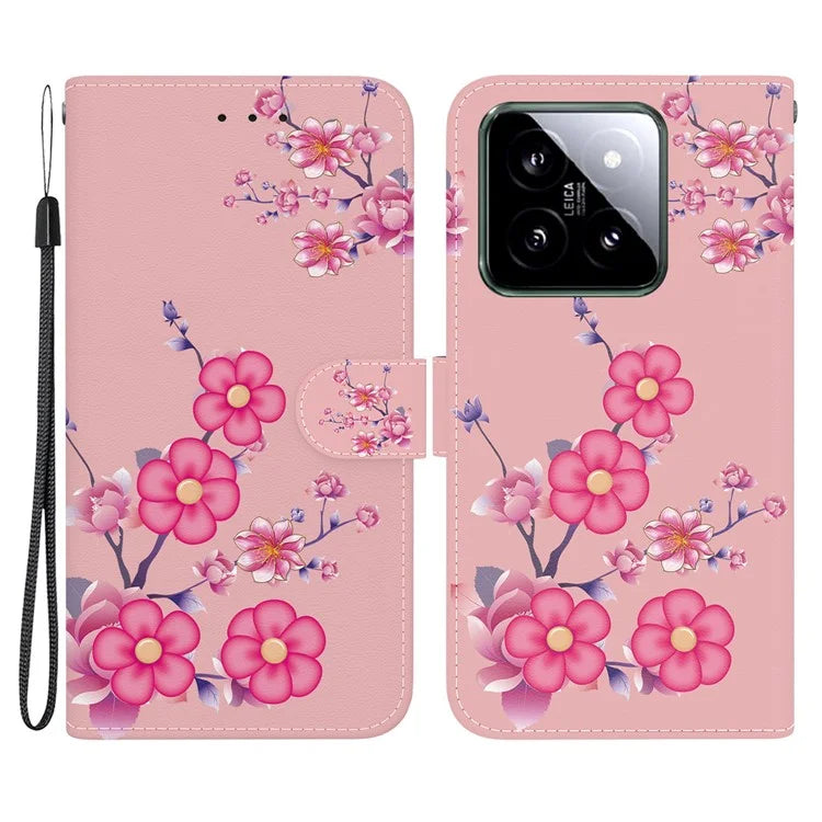 For Xiaomi 14 Phone Case Pattern Printing Wallet Leather Cover