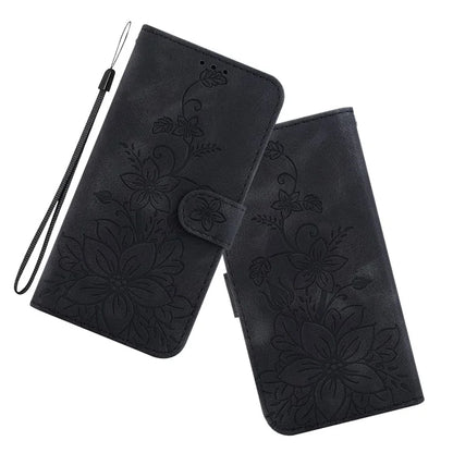 For Xiaomi 14 Pro Wallet Case Flower Imprinted Phone Cover