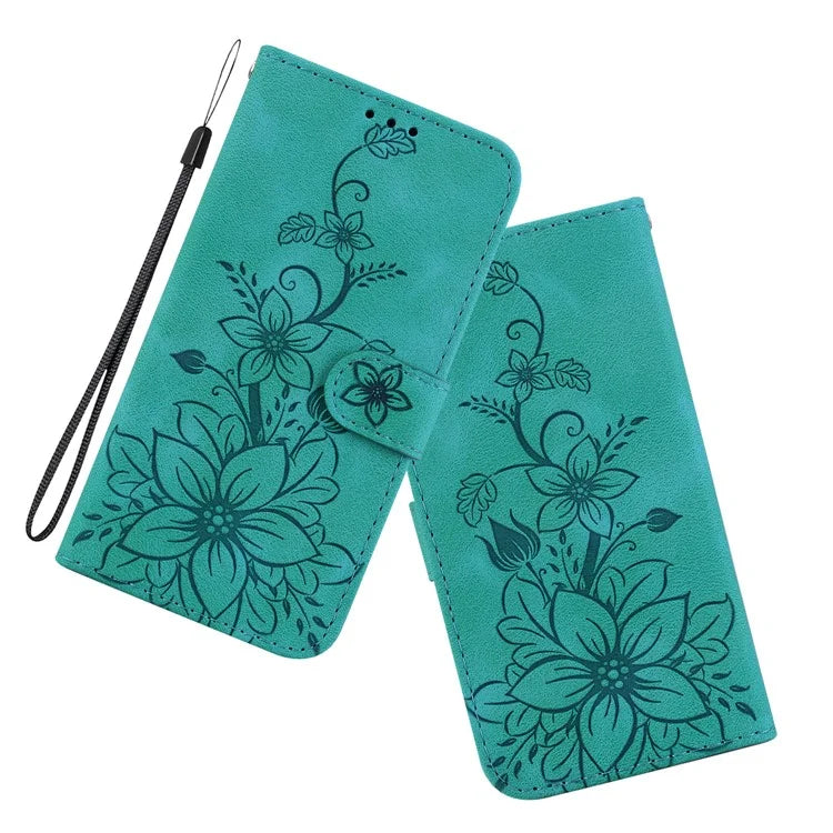 For Xiaomi 14 Pro Wallet Case Flower Imprinted Phone Cover