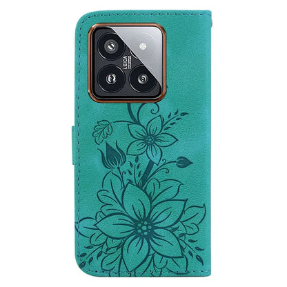 For Xiaomi 14 Pro Wallet Case Flower Imprinted Phone Cover