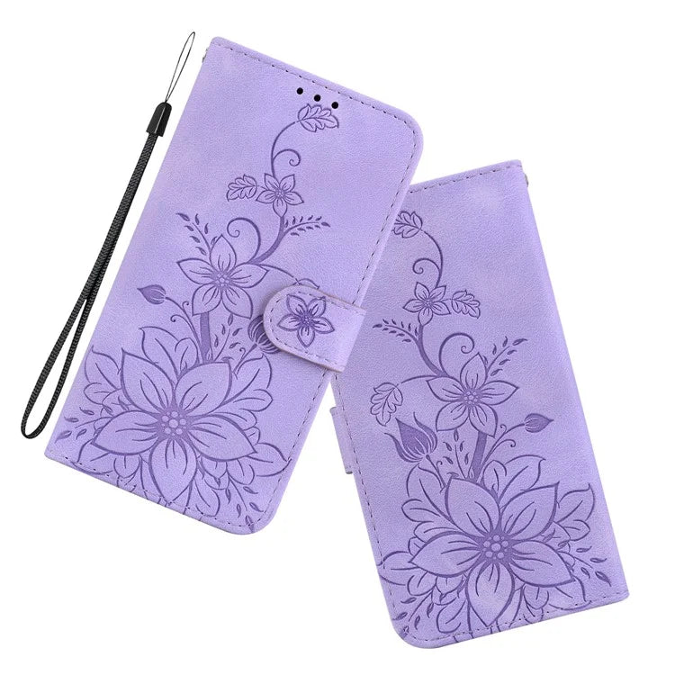 For Xiaomi 14 Pro Wallet Case Flower Imprinted Phone Cover
