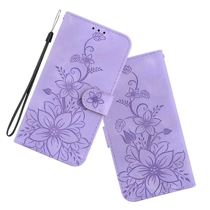 For Xiaomi 14 Pro Wallet Case Flower Imprinted Phone Cover