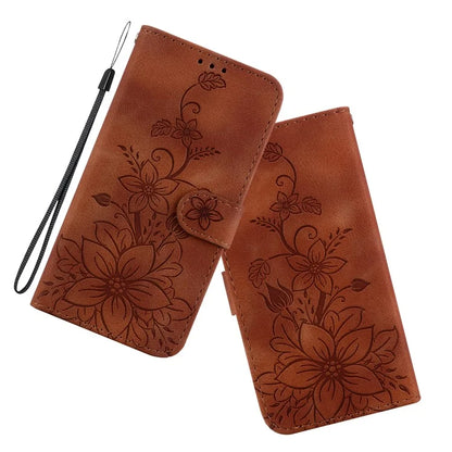 For Xiaomi 14 Pro Wallet Case Flower Imprinted Phone Cover