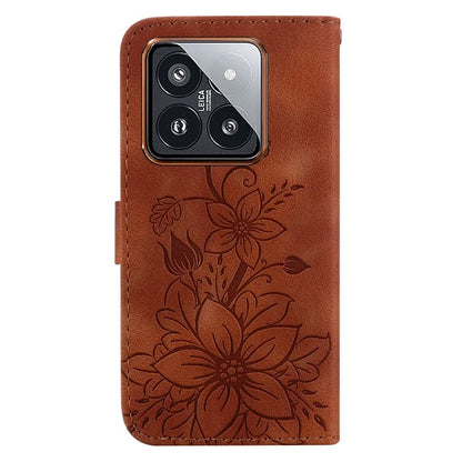For Xiaomi 14 Pro Wallet Case Flower Imprinted Phone Cover