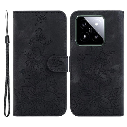 For Xiaomi 14 Leather Case Wallet Phone Cover Flower Pattern