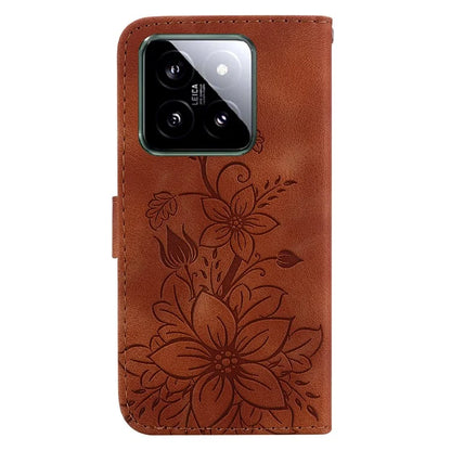 For Xiaomi 14 Leather Case Wallet Phone Cover Flower Pattern
