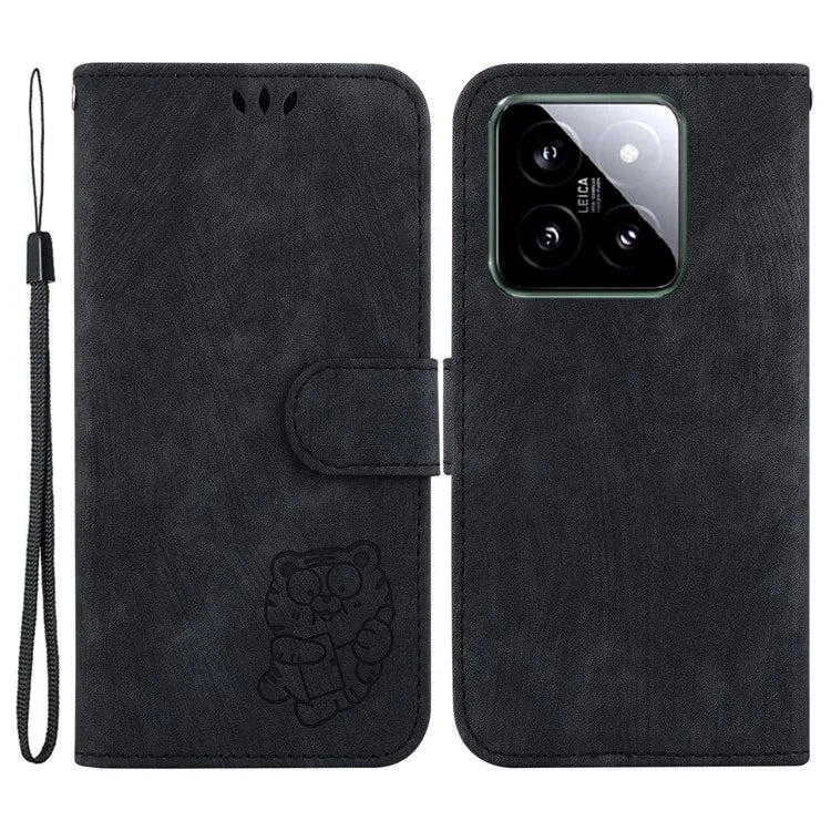 For Xiaomi 14 Case Tiger Pattern PU Leather Wallet Phone Cover
