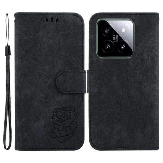 For Xiaomi 14 Case Tiger Pattern PU Leather Wallet Phone Cover