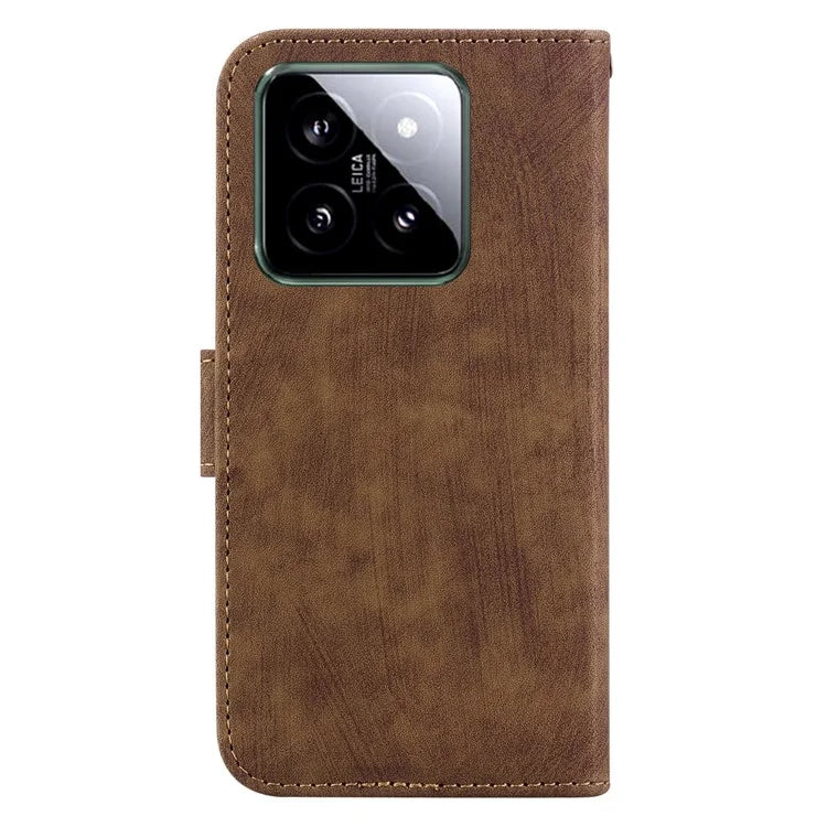 For Xiaomi 14 Case Tiger Pattern PU Leather Wallet Phone Cover