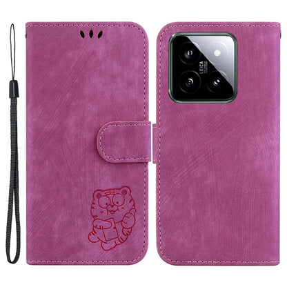 For Xiaomi 14 Case Tiger Pattern PU Leather Wallet Phone Cover