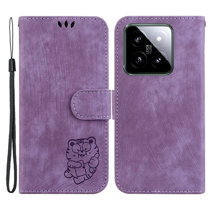 For Xiaomi 14 Case Tiger Pattern PU Leather Wallet Phone Cover