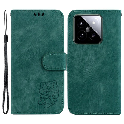 For Xiaomi 14 Case Tiger Pattern PU Leather Wallet Phone Cover
