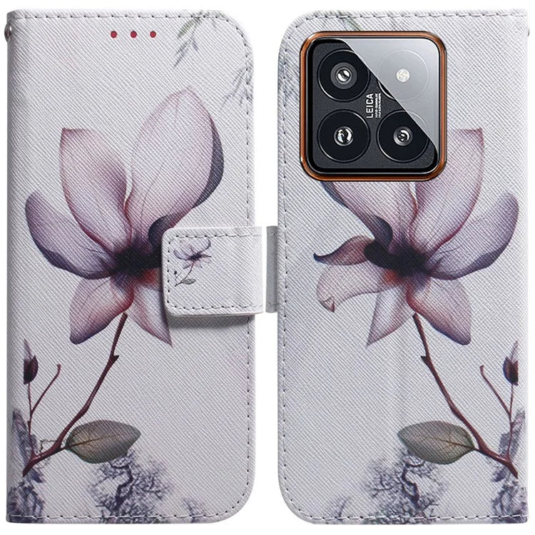 For Xiaomi 14 Pro Phone Case PU Leather Wallet Cover Pattern Printing