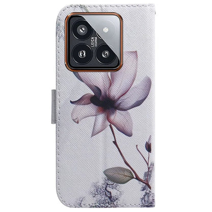 For Xiaomi 14 Pro Phone Case PU Leather Wallet Cover Pattern Printing