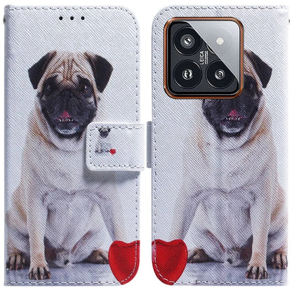 For Xiaomi 14 Pro Phone Case PU Leather Wallet Cover Pattern Printing