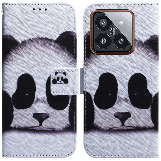 For Xiaomi 14 Pro Phone Case PU Leather Wallet Cover Pattern Printing