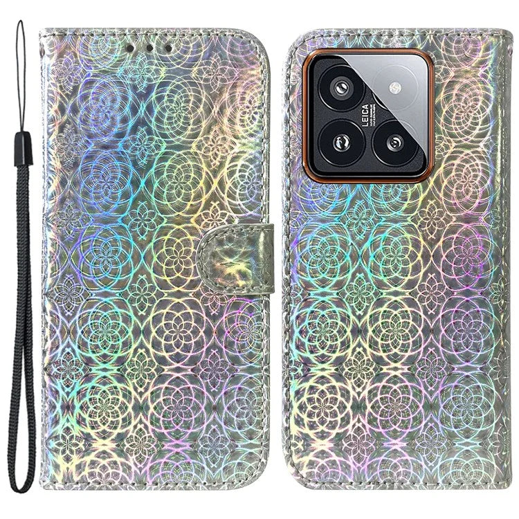 For Xiaomi 14 Pro Cell Phone Case Dazzling Flower Pattern  Anti-Scratch Cover