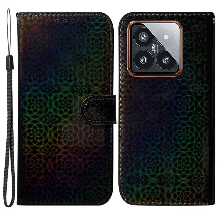 For Xiaomi 14 Pro Cell Phone Case Dazzling Flower Pattern  Anti-Scratch Cover