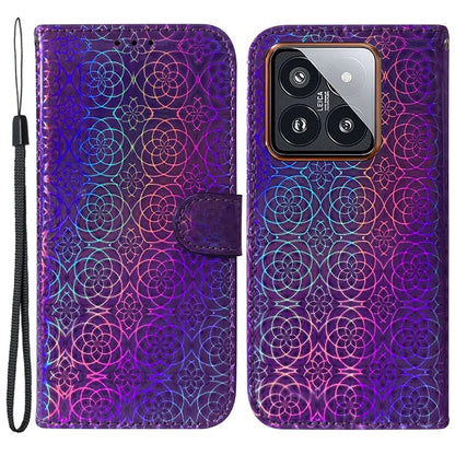 For Xiaomi 14 Pro Cell Phone Case Dazzling Flower Pattern  Anti-Scratch Cover