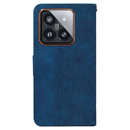 For Xiaomi 14 Pro Wallet Case Geometry Pattern Shockproof Cell Phone Cover