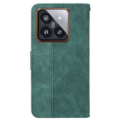For Xiaomi 14 Pro Wallet Case Geometry Pattern Shockproof Cell Phone Cover