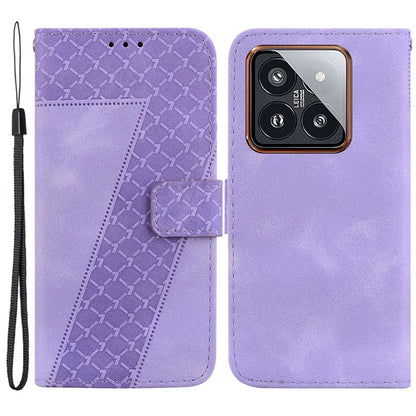 For Xiaomi 14 Pro Case 7-Shape Pattern Leather Protective Cover with Stand Wallet