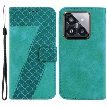 For Xiaomi 14 Pro Case 7-Shape Pattern Leather Protective Cover with Stand Wallet