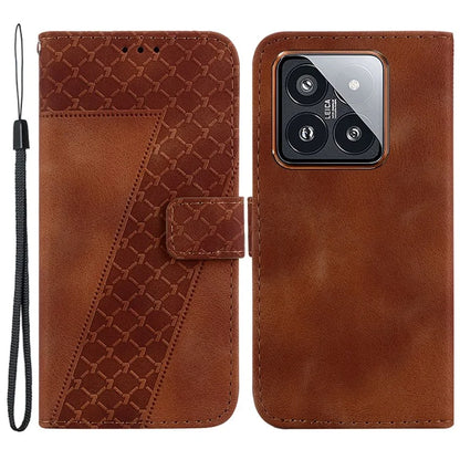 For Xiaomi 14 Pro Case 7-Shape Pattern Leather Protective Cover with Stand Wallet