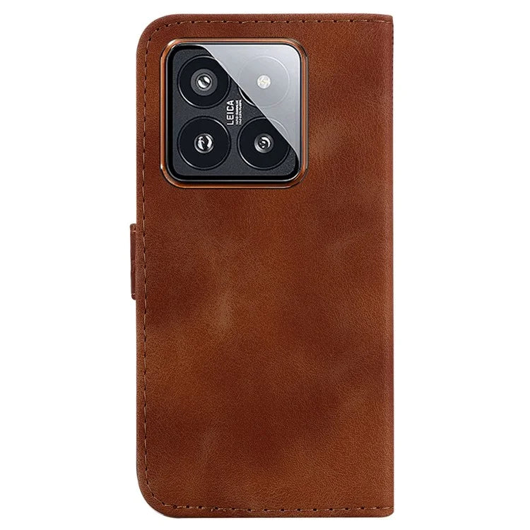 For Xiaomi 14 Pro Case 7-Shape Pattern Leather Protective Cover with Stand Wallet