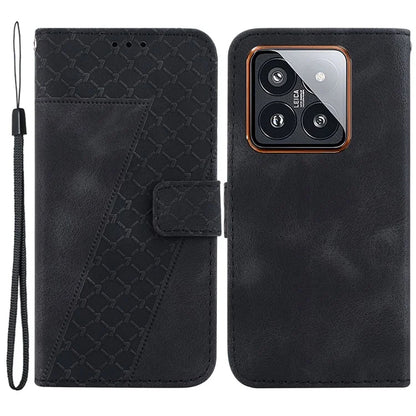 For Xiaomi 14 Pro Case 7-Shape Pattern Leather Protective Cover with Stand Wallet