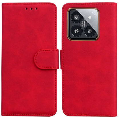For Xiaomi 14 Pro Case Leather Solid Color Flip Stand Phone Cover