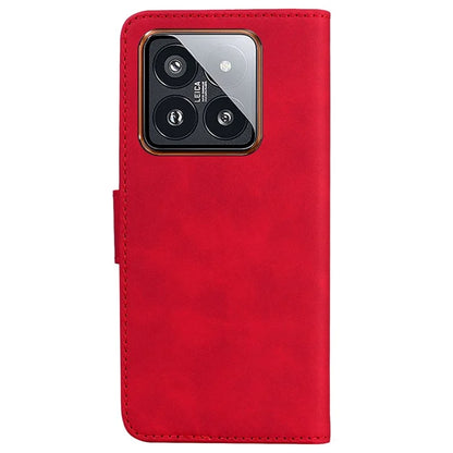 For Xiaomi 14 Pro Case Leather Solid Color Flip Stand Phone Cover