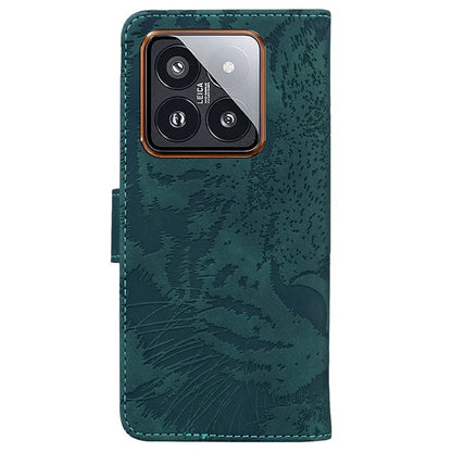 For Xiaomi 14 Pro Case Leather Tiger Pattern Imprinted Phone Wallet Cover