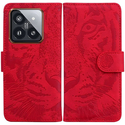 For Xiaomi 14 Pro Case Leather Tiger Pattern Imprinted Phone Wallet Cover