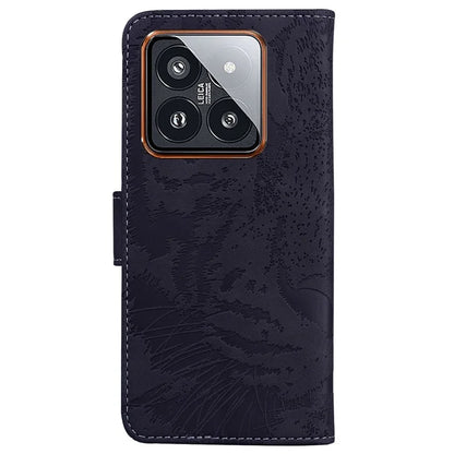 For Xiaomi 14 Pro Case Leather Tiger Pattern Imprinted Phone Wallet Cover