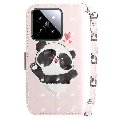 For Xiaomi 14 Case 3D Pattern Leather Anti-scratch Phone Wallet Cover