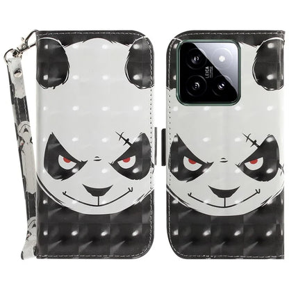 For Xiaomi 14 Case 3D Pattern Leather Anti-scratch Phone Wallet Cover